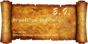 Bradács Irén névjegykártya
